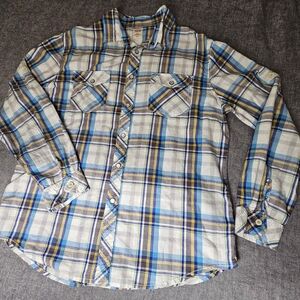 100% Cotton Mossimo Supply Co. Blue and Yellow Checkered Shirt